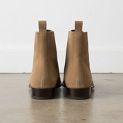 Handmade Men's Full Grain Suede Zipper Boots - back-view