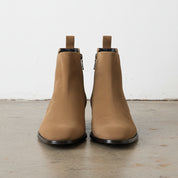 Handmade Men's Full Grain Suede Zipper Boots - front-view