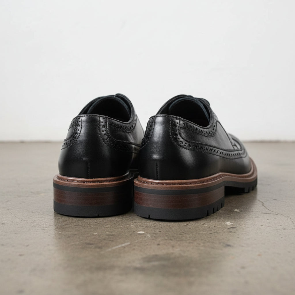 Handmade Men's Geniune Leather Formal Dress Shoes - back-view