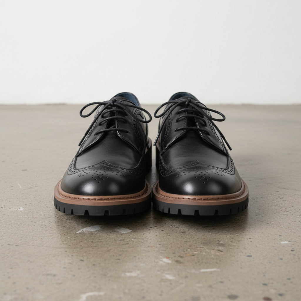 Handmade Men's Geniune Leather Formal Dress Shoes - front-view