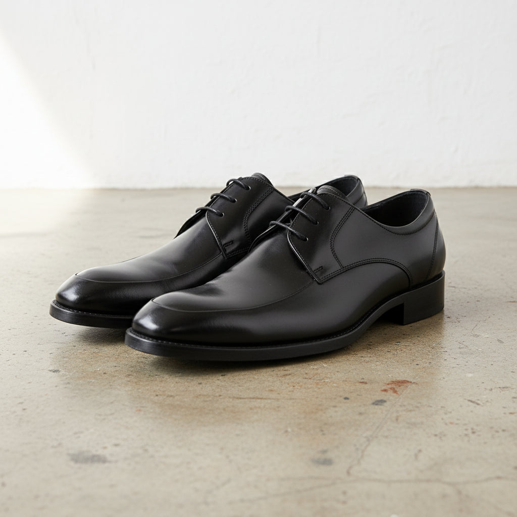 Handmade Men's Genuine Leather Formal Brogues - angle-view-showing-depth