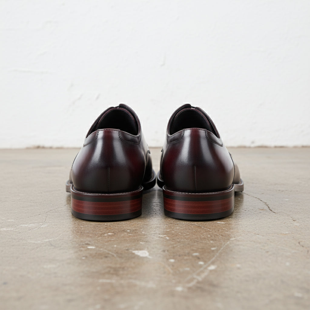 Handmade Men's Genuine Leather Formal Oxfords - back-view