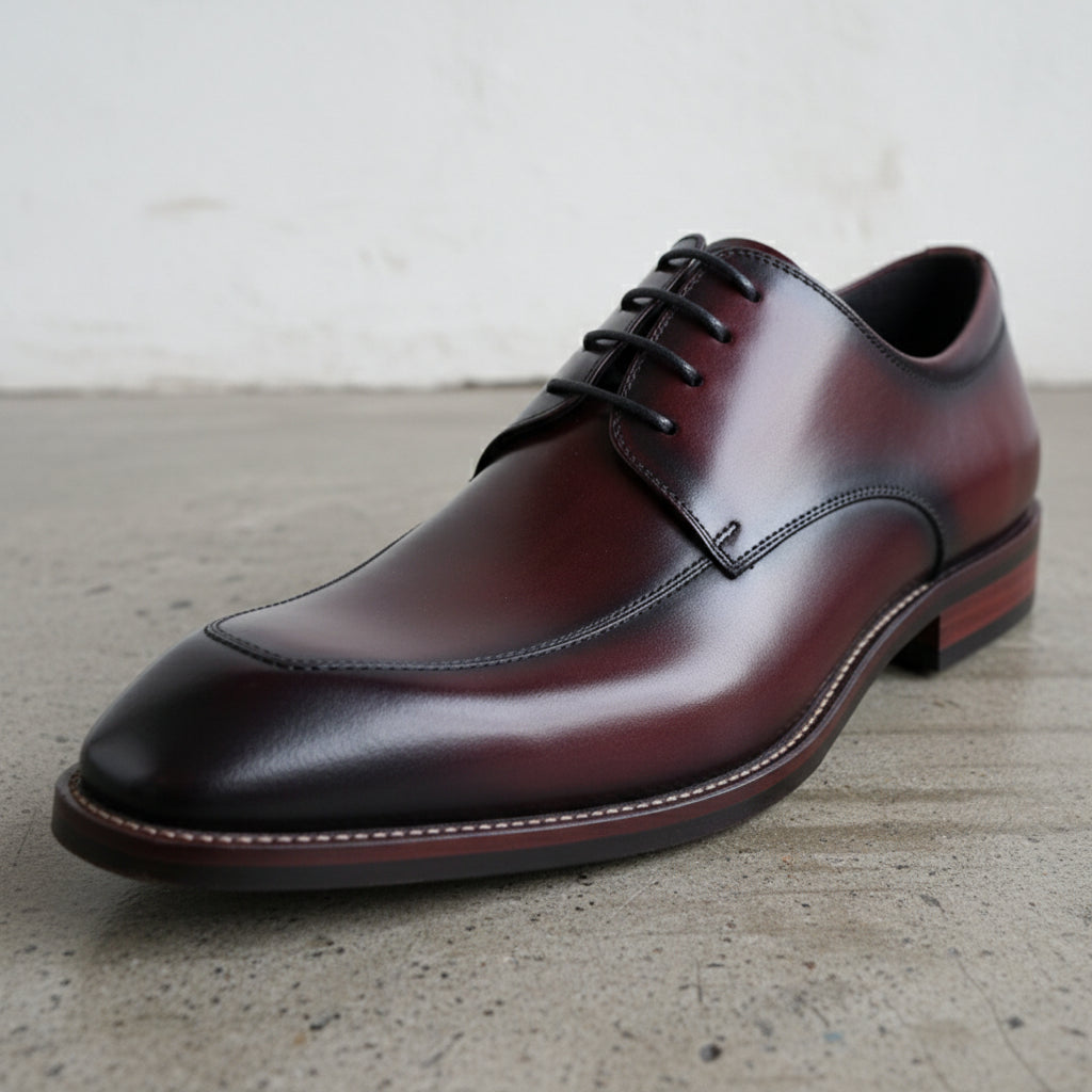 Handmade Men's Genuine Leather Formal Oxfords - detail-view-showing-texture