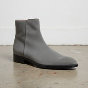 Handmade Mens Gray suede ankle boots, Men dress boot, Gray zipper boot - detail-view-showing-texture