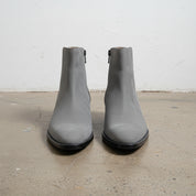 Handmade Mens Gray suede ankle boots, Men dress boot, Gray zipper boot - front-view