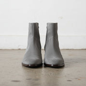 Handmade Mens Gray suede ankle boots, Men dress boot, New zipper boot - front-view