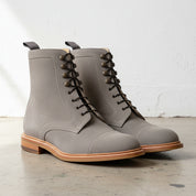 Handmade Mens gray Suede Dress Boots, Men gray ankle Boots, Men Ankle Boots - angle-view-showing-depth