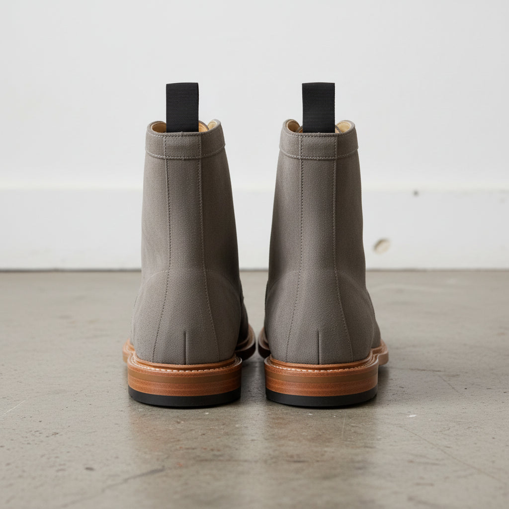 Handmade Mens gray Suede Dress Boots, Men gray ankle Boots, Men Ankle Boots - back-view