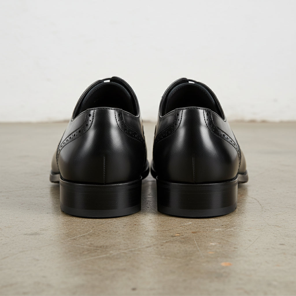 Handmade Men's Leather Brogue Dress Shoes - back-view