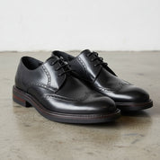 Handmade Men's Leather Classic Dress Shoes - angle-view-showing-depth