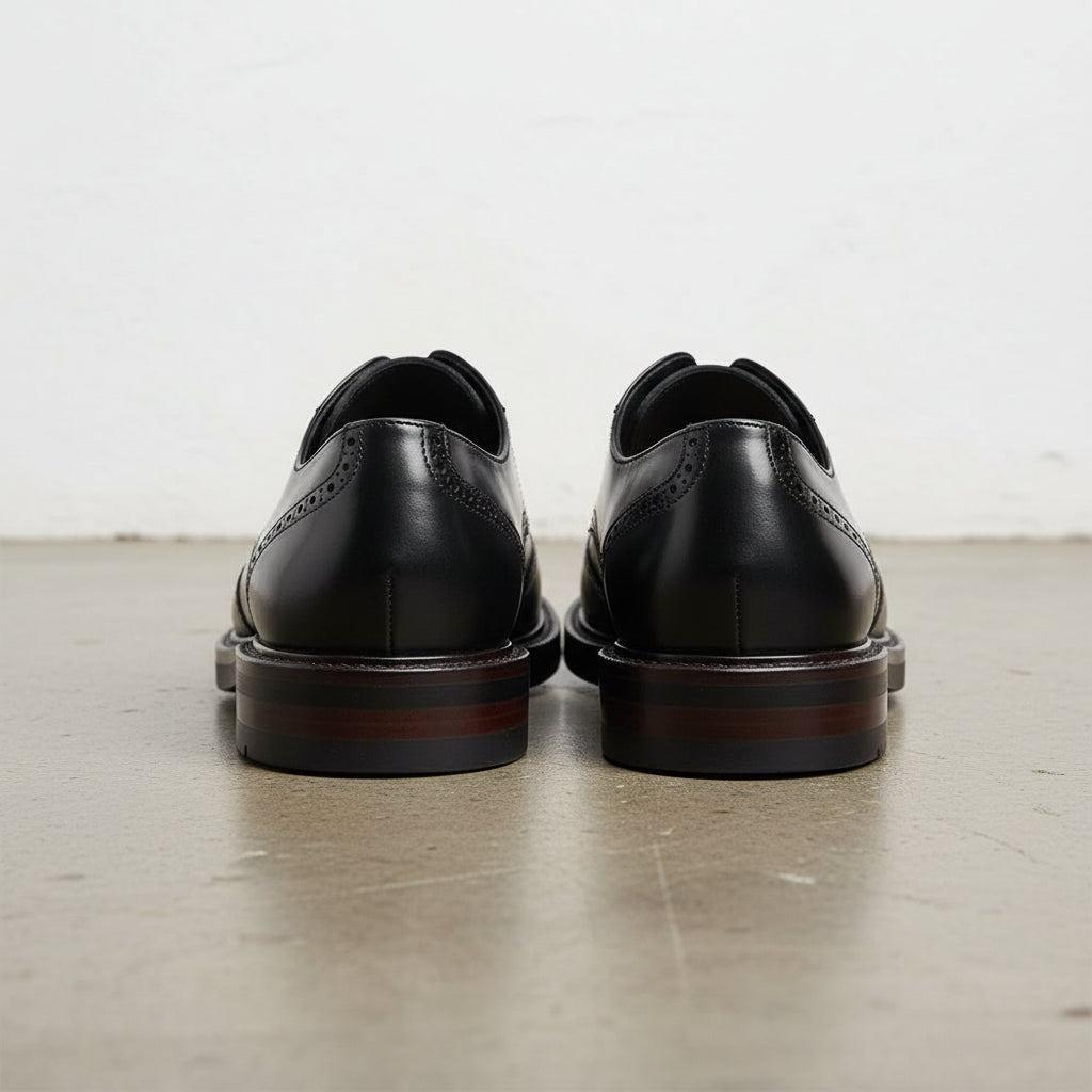 Handmade Men's Leather Classic Dress Shoes - back-view