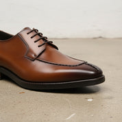 Handmade Men's Leather Derby Shoes - detail-view-showing-texture
