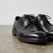 Handmade Men's Leather Elegant Derby Shoes - detail-view-showing-texture