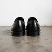 Handmade Men's Leather Perforated Derby Shoes - back-view