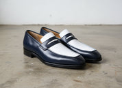 Handmade Mens Leather Shoes, Men Spectator shoes, Real Leather Loafer - angle-view-showing-depth
