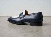 Handmade Mens Leather Shoes, Men Spectator shoes, Real Leather Loafer - detail-view-showing-texture