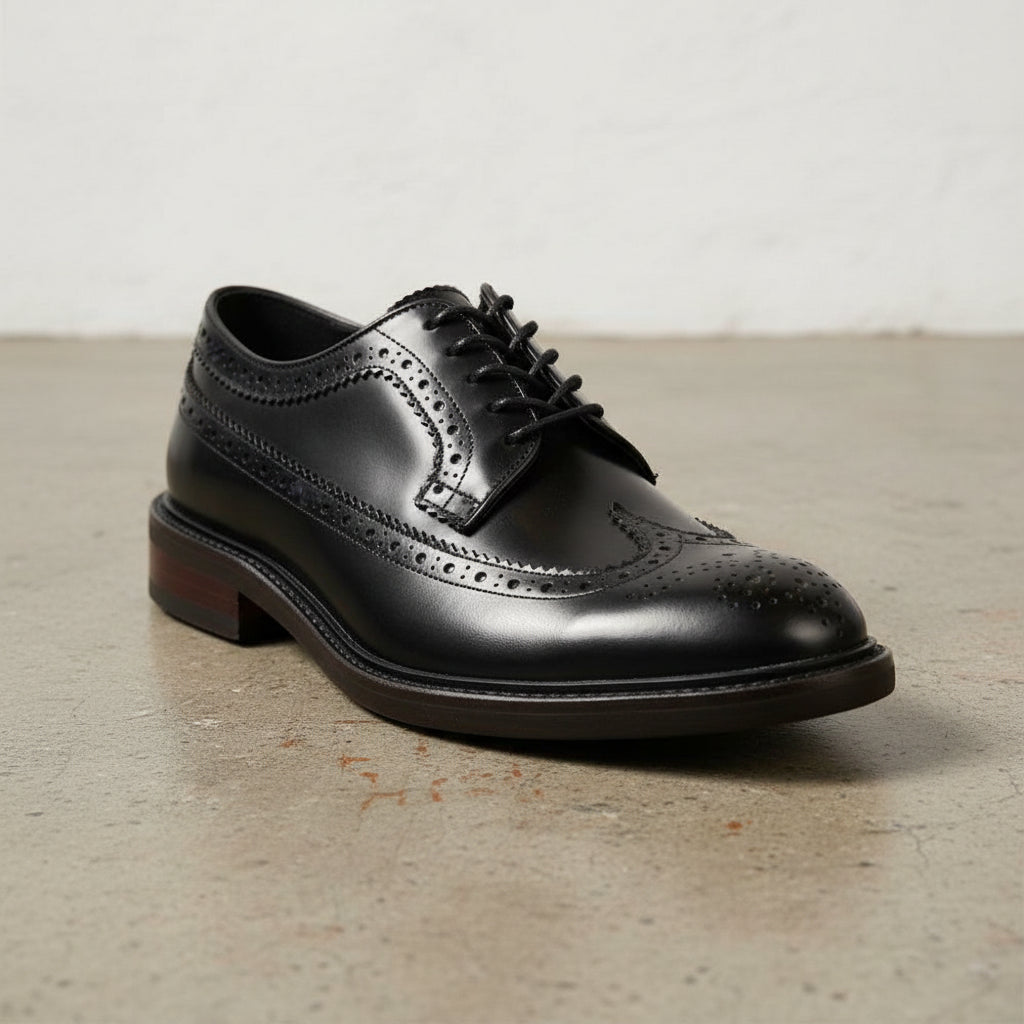 Handmade Men's Leather Stylish Dress Shoes - detail-view-showing-texture