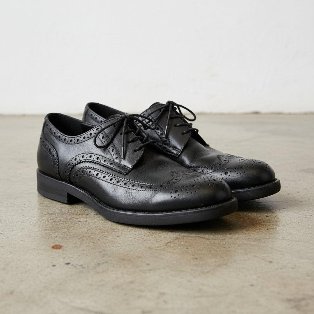 Handmade Men's Leather Wingtip Brogues - 3-4-right-view