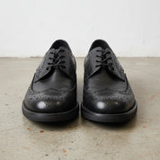 Handmade Men's Leather Wingtip Brogues - front-view