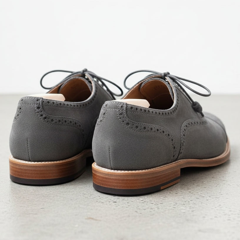 Handmade Mens Light Gray Suede Brogue Shoes, Men Gray Dress Shoes Rebels Market Handmade Mens Light Gray Suede Brogue Shoes, Men Gray Dress Shoes Rebels Market