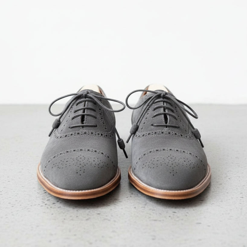 Handmade Mens Light Gray Suede Brogue Shoes, Men Gray Dress Shoes Rebels Market Handmade Mens Light Gray Suede Brogue Shoes, Men Gray Dress Shoes Rebels Market