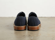 Handmade Mens Navy blue Oxfords shoes, Men blue suede dress shoes - back-view