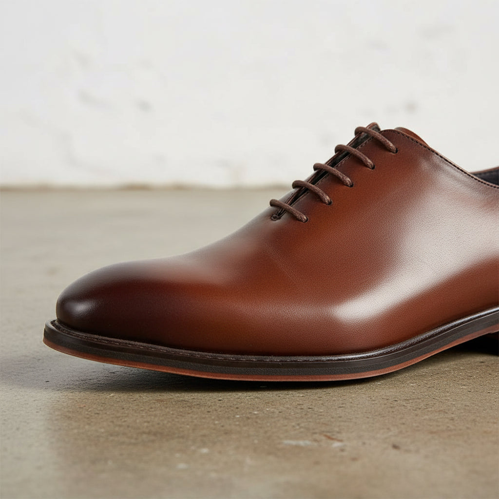 Handmade Men's Oxford Dress Shoes - detail-view-showing-texture