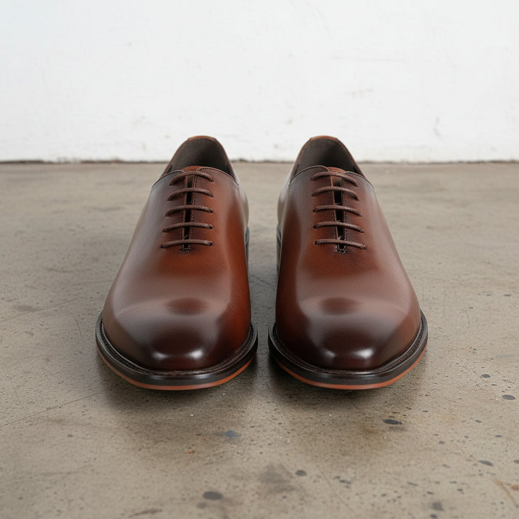 Handmade Men's Oxford Dress Shoes - front-view