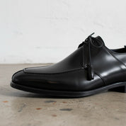 Handmade Mens Oxfords black dress shoes, Men tuxedo shoes, Men formal shoes - detail-view-showing-texture