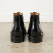 Handmade Men's Patent Cow Leather Formal Boots - back-view