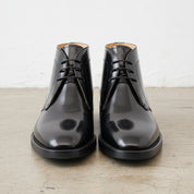Handmade Men's Patent Cow Leather Formal Boots - front-view