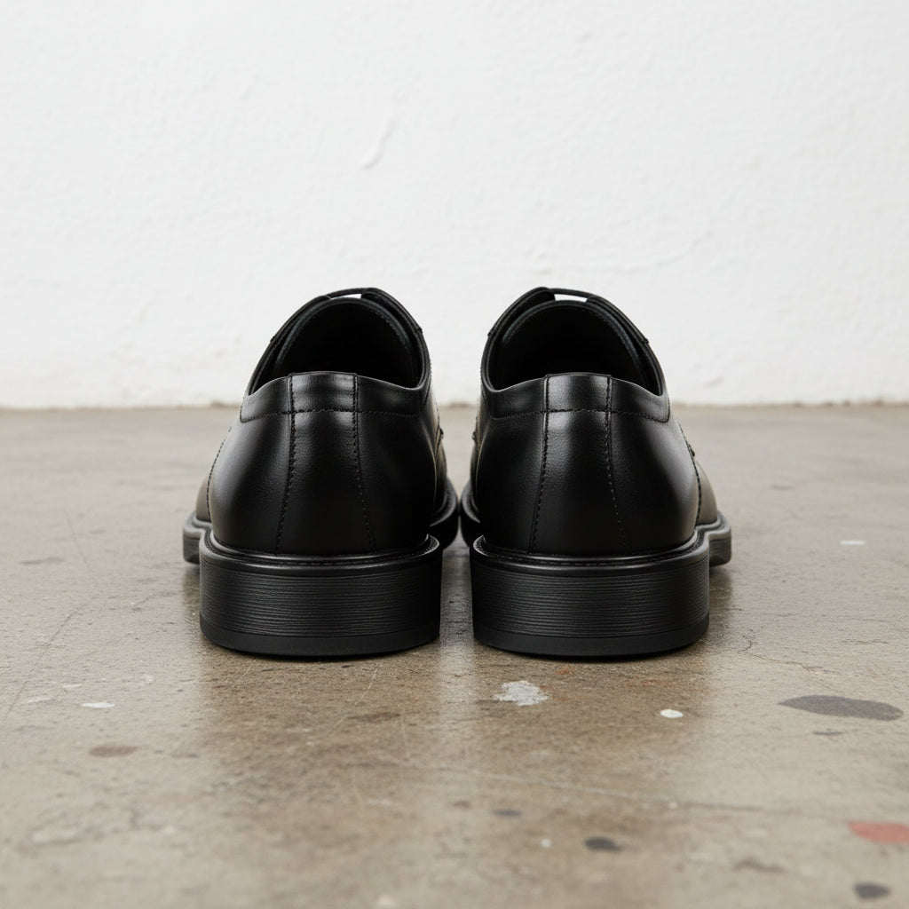 Handmade Men's Patent Leather Dress Shoes - back-view