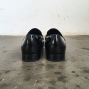 Handmade Mens Patent Leather Shoes, Men Black formal shoes moccasins Loafer - back-view