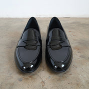 Handmade Mens Patent Leather Shoes, Men Black formal shoes moccasins Loafer - front-view