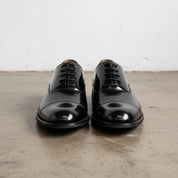 Handmade Men's Polished Cow Leather Oxford Dress Shoes - front-view