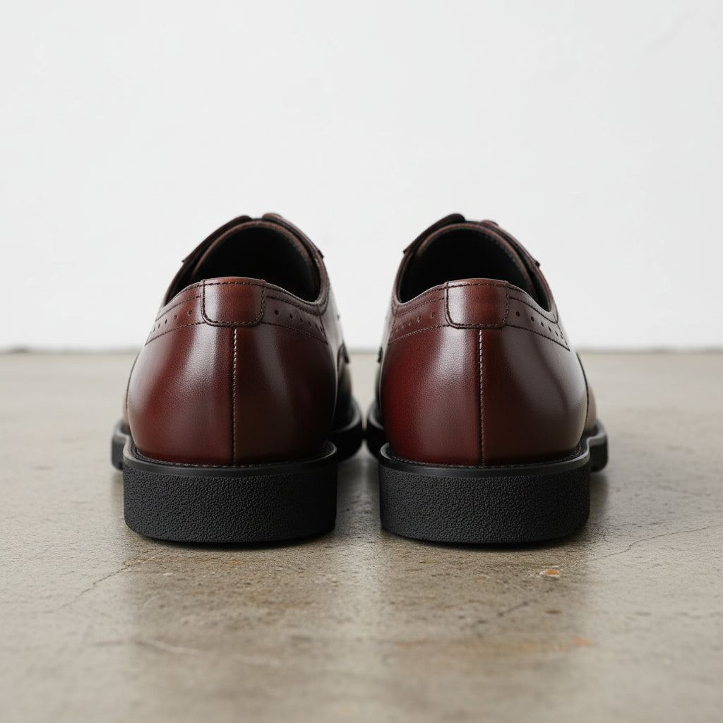 Handmade Men's Premium Leather Oxford Dress Shoes - back-view