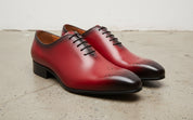 Handmade Mens red formal shoes, Men leather dress shoes, Men brogue shoes - 3-4-right-view