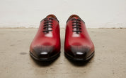 Handmade Mens red formal shoes, Men leather dress shoes, Men brogue shoes - front-view