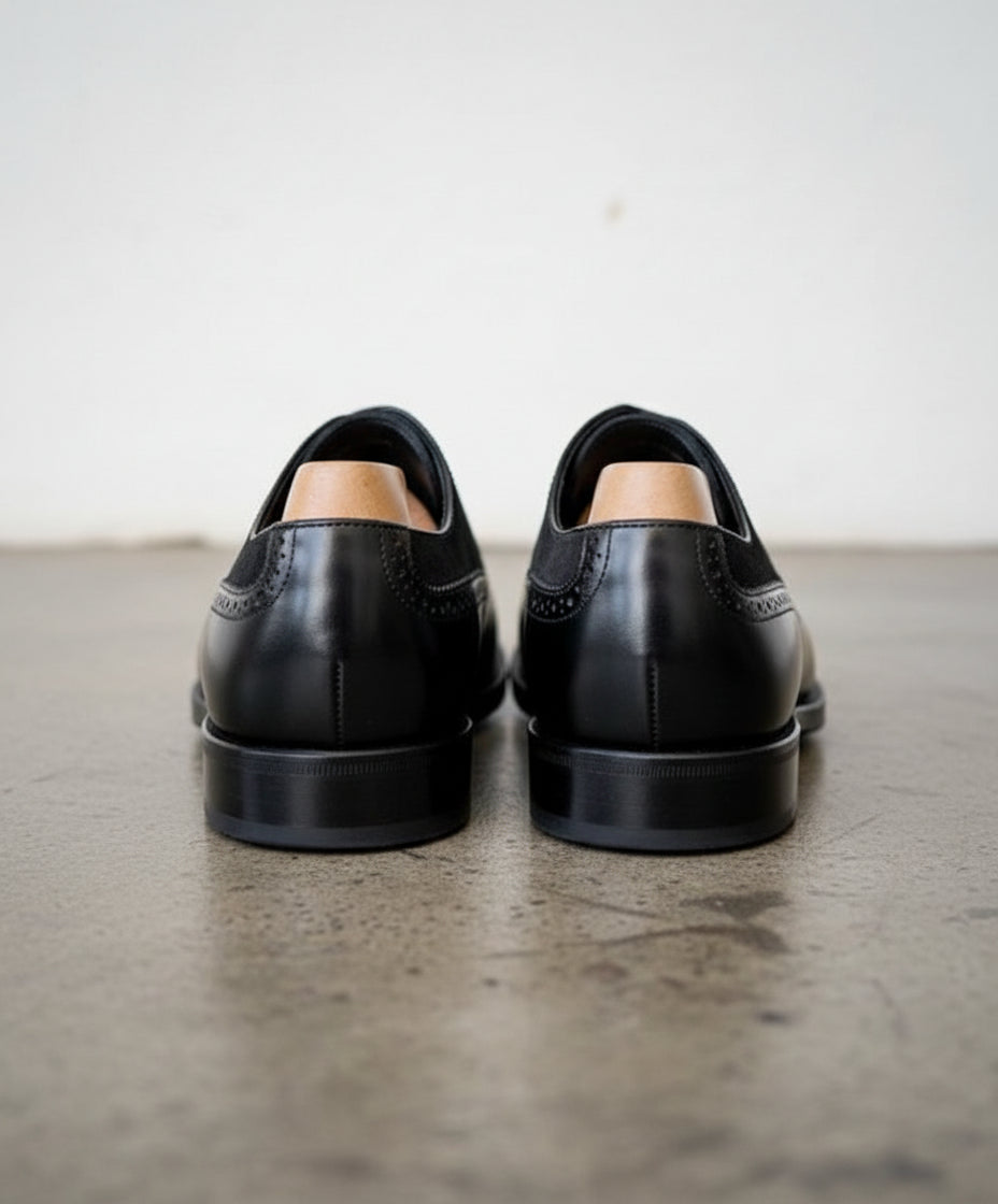 Handmade Mens suede and leather shoes Men leather Oxford shoes, Men shoes - back-view