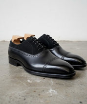 Handmade Mens suede and leather shoes Men leather Oxford shoes, Men shoes - detail-view-showing-texture