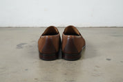 Handmade Mens suede penny loafer, Men brown suede moccasins shoes - back-view