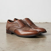 Handmade Men's Suede Wingtip Oxfords Shoes - 3-4-right-view