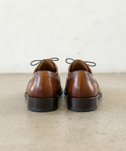 Handmade Mens Tan brown wingtip Leather Dress shoes, Men brogue formal shoe - back-view