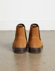 Handmade Mens Tan color Suede Chelsea boots, tan suede ankle boot - back-view