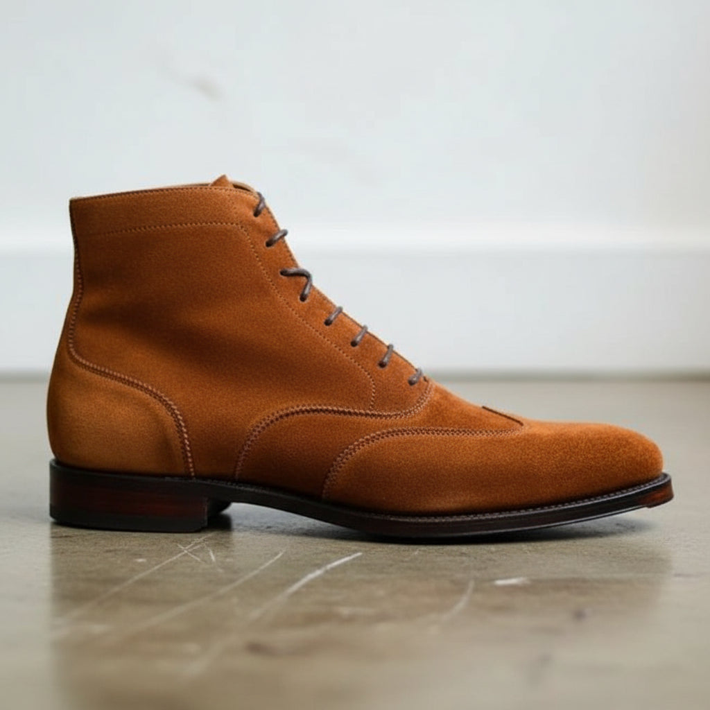 Handmade Mens Tan color Suede Lace up ankle boot, Men Casual classic boots US 7 / Tan / D Handmade Mens Tan color Suede Lace up ankle boot, Men Casual classic boots US 7 / Tan / D
