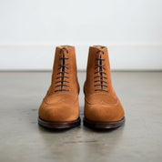 Handmade Mens Tan color Suede Lace up ankle boot, Men Casual classic boots - front-view