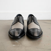 Handmade Mens Three tone Derby dress shoes, Men leather formal derby shoes - front-view