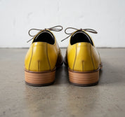 Handmade Mens Two tone Derby dress shoes, Men leather formal derby shoes - back-view