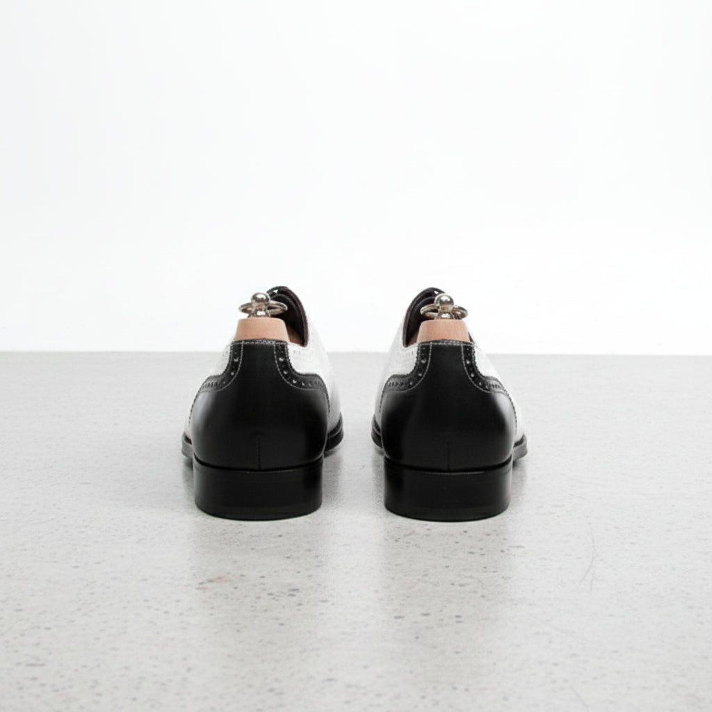 Handmade Men's Two Tone Formal Shoes - Me Black and White Spectator Shoes | Rebels Market US 13 / Black/White / D