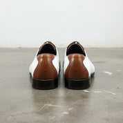 Handmade Mens Two tone formal shoes, Men Spectator Shoes, Pointed toe shoes - back-view